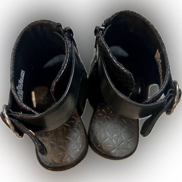 BARETRAPS Reining Peep Toe Sandal Faux Leather Black Shoe Studs Zipper Open Side - Picture 5 of 14